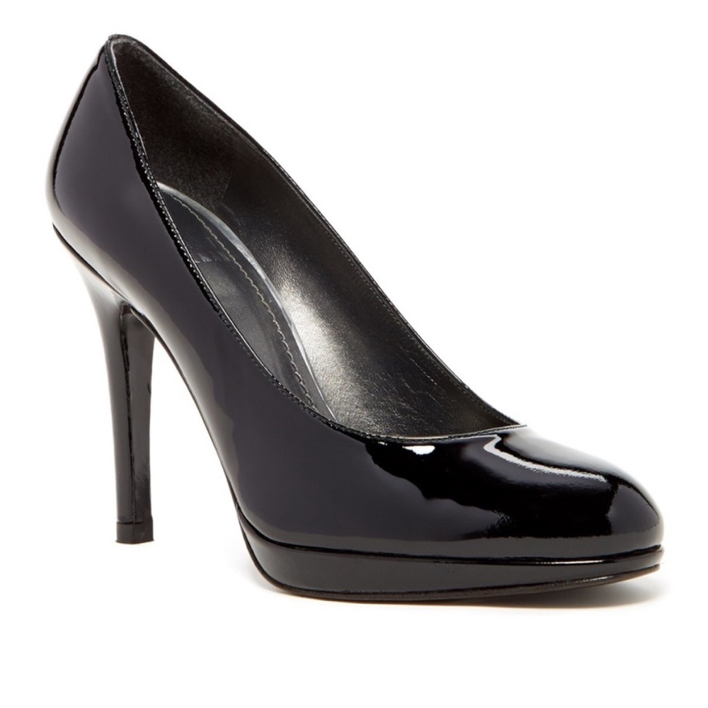 Stuart Weitzman Black Patent Leather Platswoon Heels